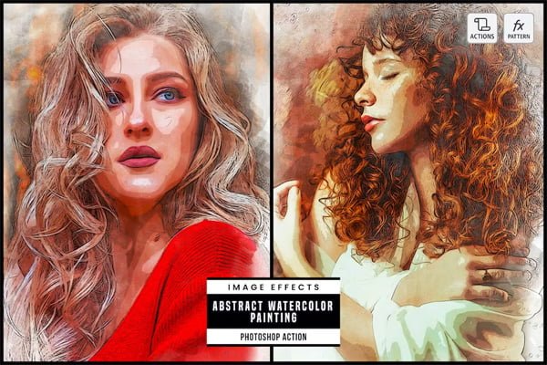 Abstract Watercolor Painting Action