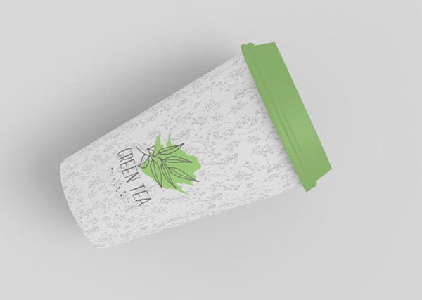 Green Tea Cardboard Cup Mockup