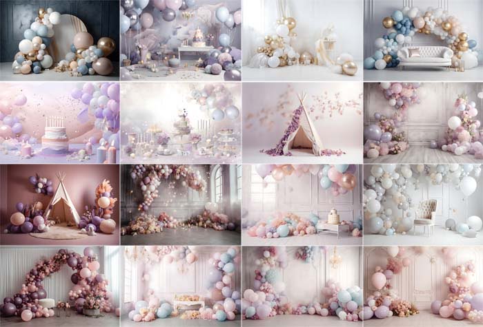 1st Birthday Cake Smash Digital Backdrop
