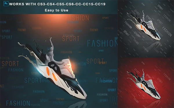 3D Splash Dispersion Photoshop Action