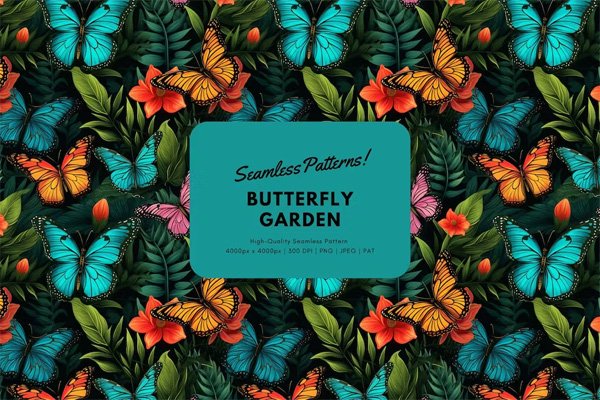 Butterfly Garden Floral Pattern
