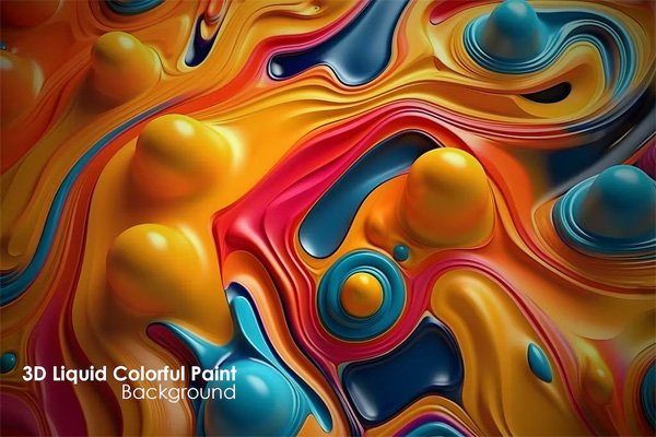 Modern Abstract Background with 3D Liquid Colorful