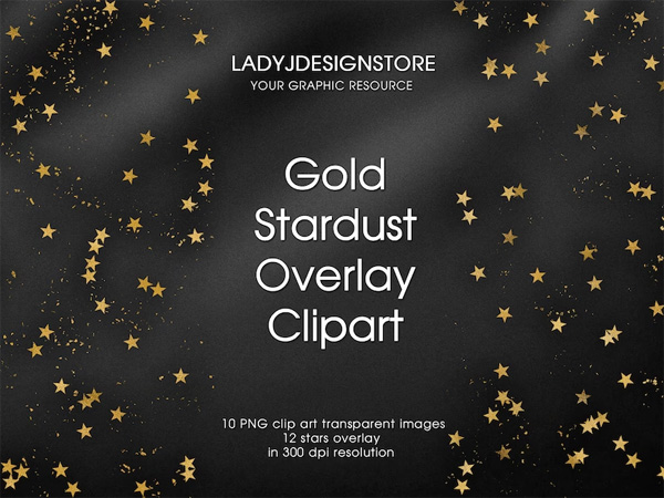 Seamless Gold Stardust Overlays