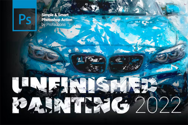 Unfinished Painting Photoshop Action