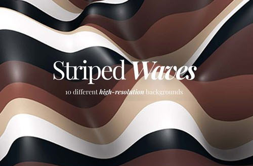 10 Colorful 3D Striped Wave Backgrounds Pack