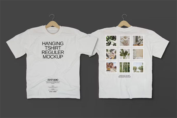 Hanging Regular T-Shirt Mockup