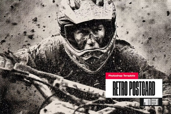 Retro Postcard Photo Effect