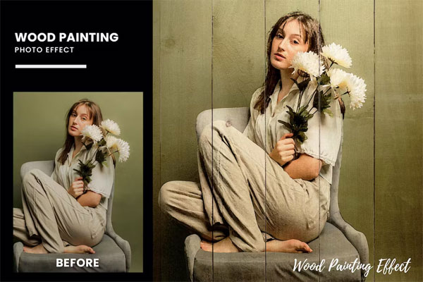 Wood Painting Photo Effect
