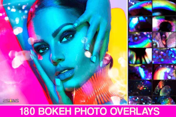 180 Bokeh Holographic Photo Overlays