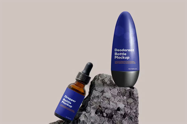 Deodorant and Dropper Mockup