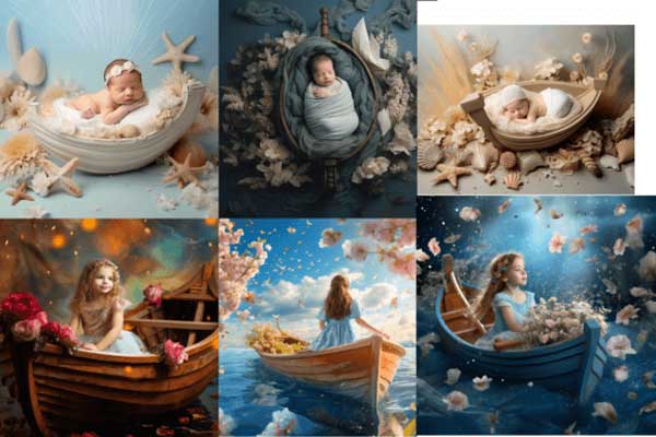 Floral Seas Set Digital Backdrops