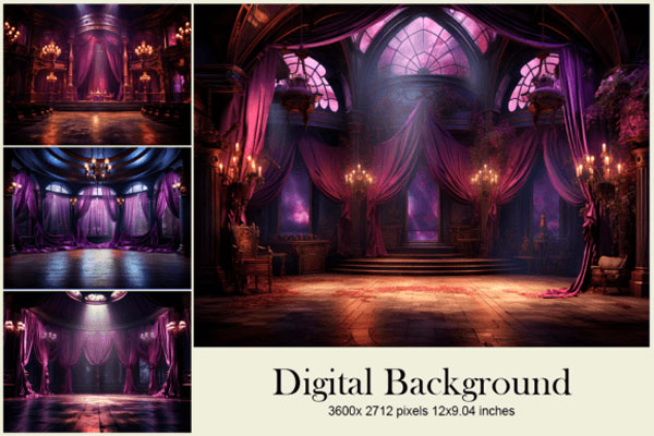 Floral Windows Studio Backdrop Overlays
