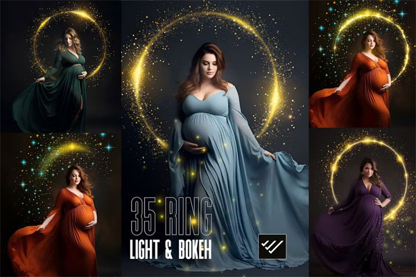 Golden Halo Ring Light Maternity Overlays