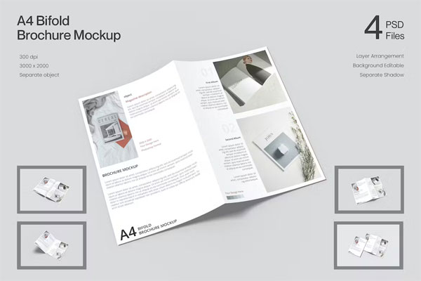 Mi A4 Bifold Brochure Mockup