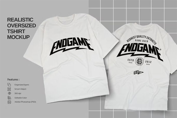 Realistic Oversized T-Shirt Mockup