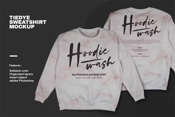 Tiedye Sweatshirt Mockup