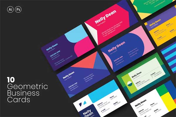 10 Geometric Business Cards