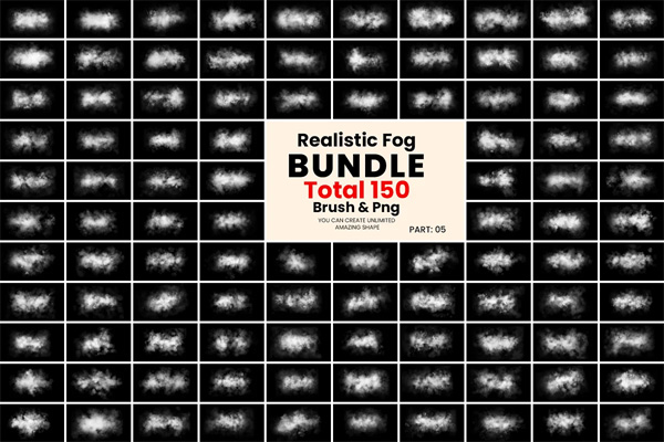 150 Photoshop Fog Brush & Png Bundle