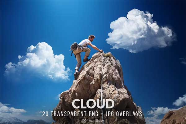 20 Realistic Cloud Overlays in PNG and JPG Format