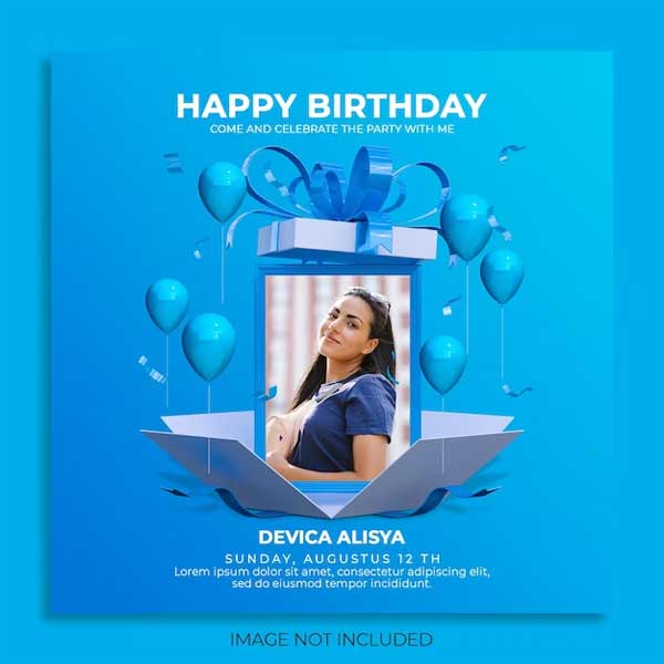 Birthday Celebration Social Media Post Template