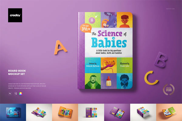Board Book Mockup Set