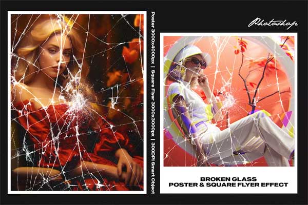 Broken Glass Square and Poster Effect