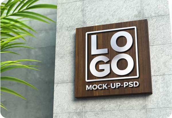 Concrete Wall Shop Sign PSD Mockup