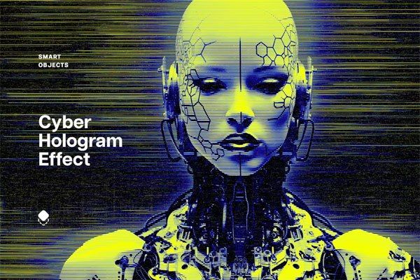 Cyber ​​Hologram Photo Effect