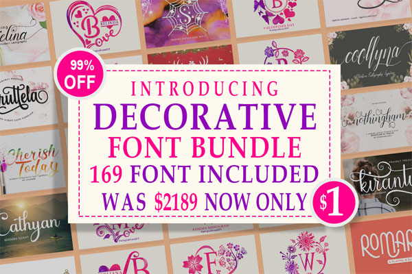 Decorative Font and Monogram Bundle