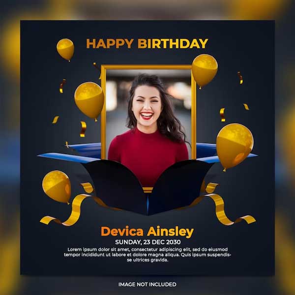 Digital Birthday Celebration Social Media Post PSD