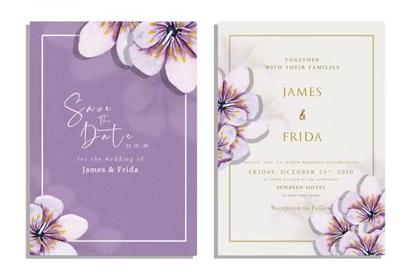 Elegant White Wedding Invitation Template PSD