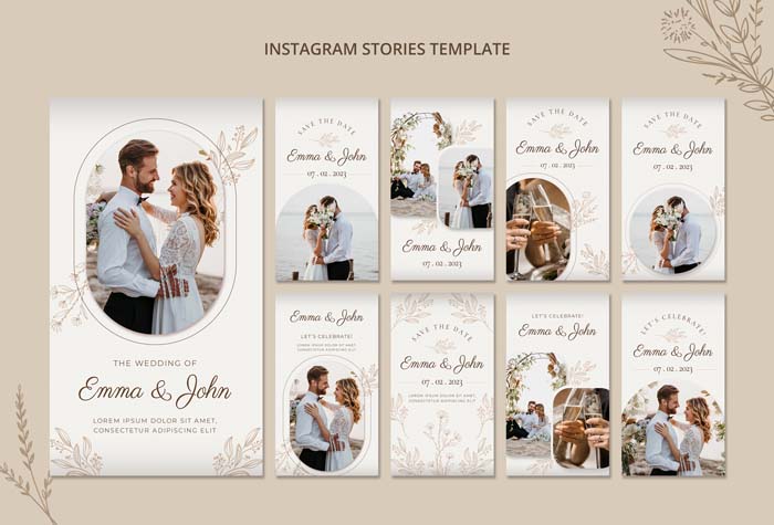 Floral Wedding Instagram Stories Collection