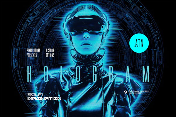 HUD Hologram Photoshop Action