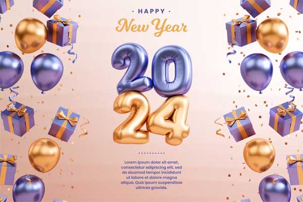 Happy New Year 2024 Festive Template