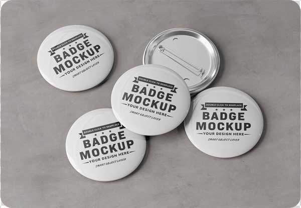 Isolated Badge Pin Button Mockup