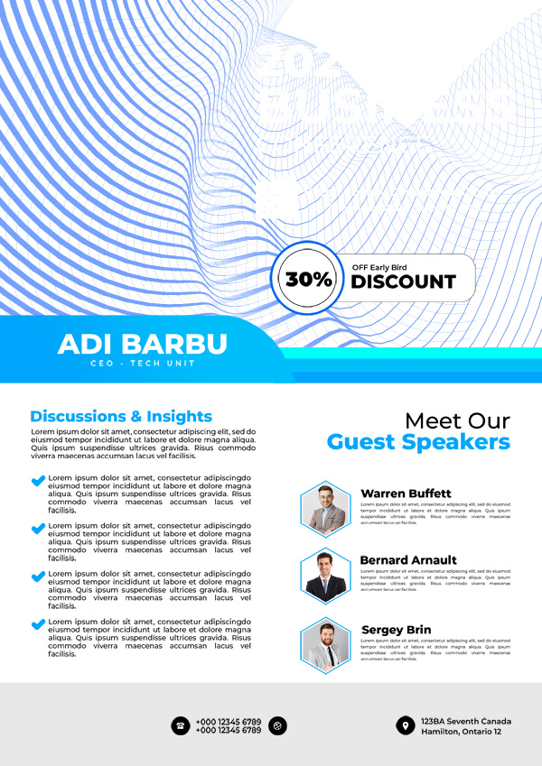 Modern And Creative Business Conference Flyer Template Layout