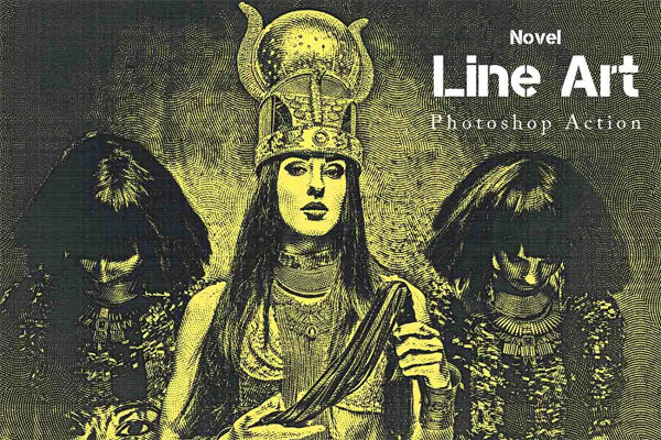 Novel Line Art Photoshop Action
