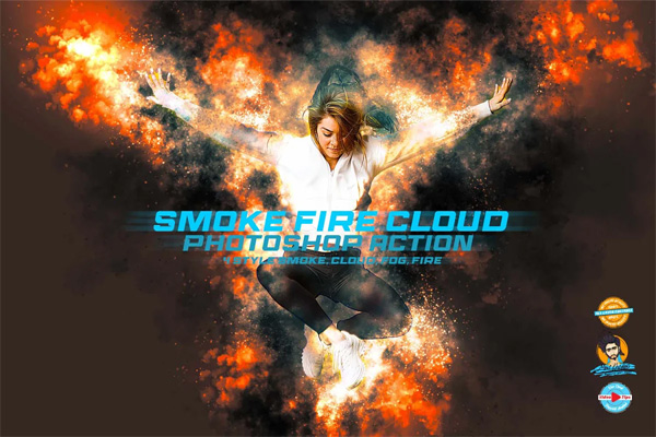 Smoke Fire Cloud Photoshop Action