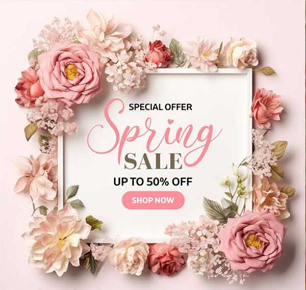 Spring Flower Wedding Invitation Greeting Mockup