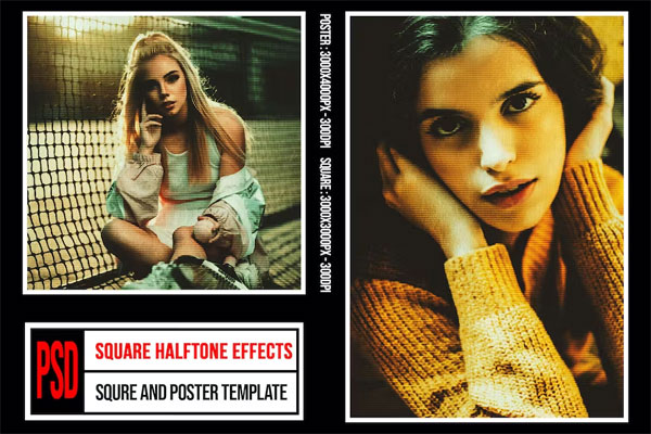 Square & Poster Halftone Effects