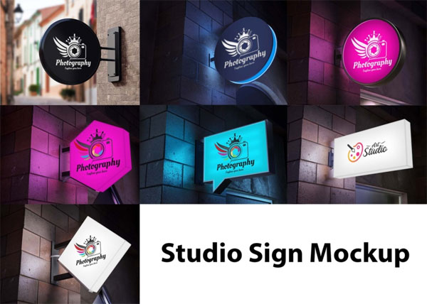 Studio Sign Mockup Pack