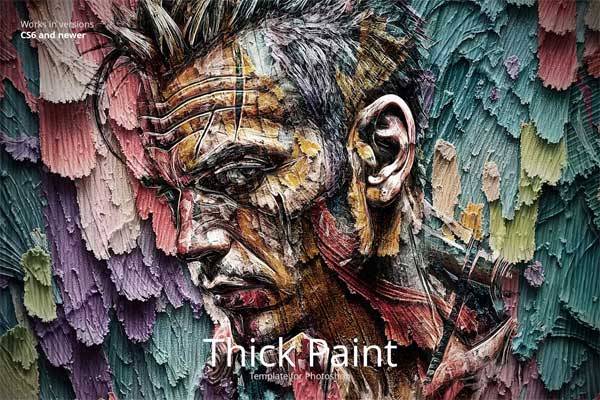 Thick Paint Template for Photoshop