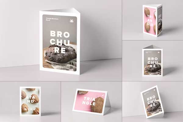Triangle A5 Brochure Holder Mockup