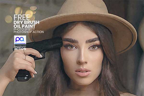 Digital Dry Brush Oil Paint Photoshop Actions