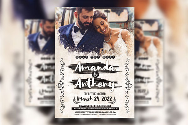 Elegant 5×7 Wedding Invitation Card Template