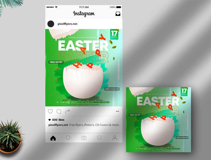 Green Refreshing Easter Egg Hunt Instagram Template
