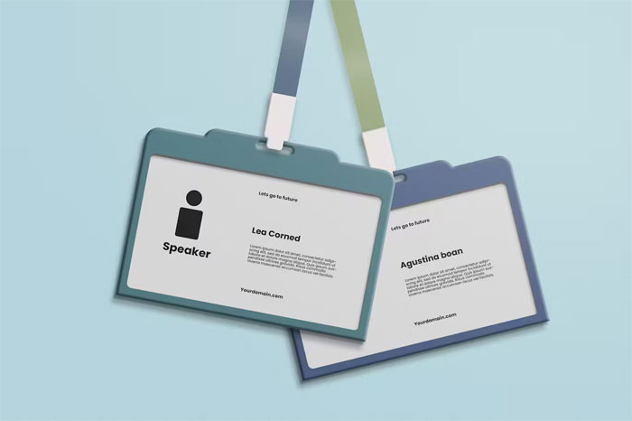 ID Card With Lanyard Mockup