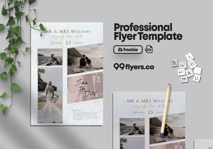 Minimal Wedding Photography Flyer Template
