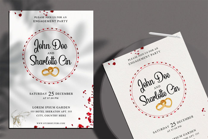 Minimalistic Wedding Invitation Flyer Template