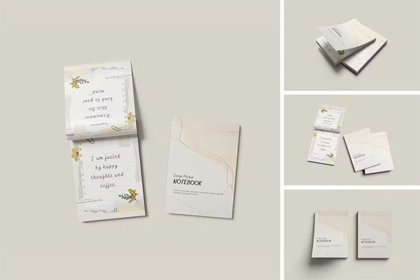 Open A6 Notepad Mockup